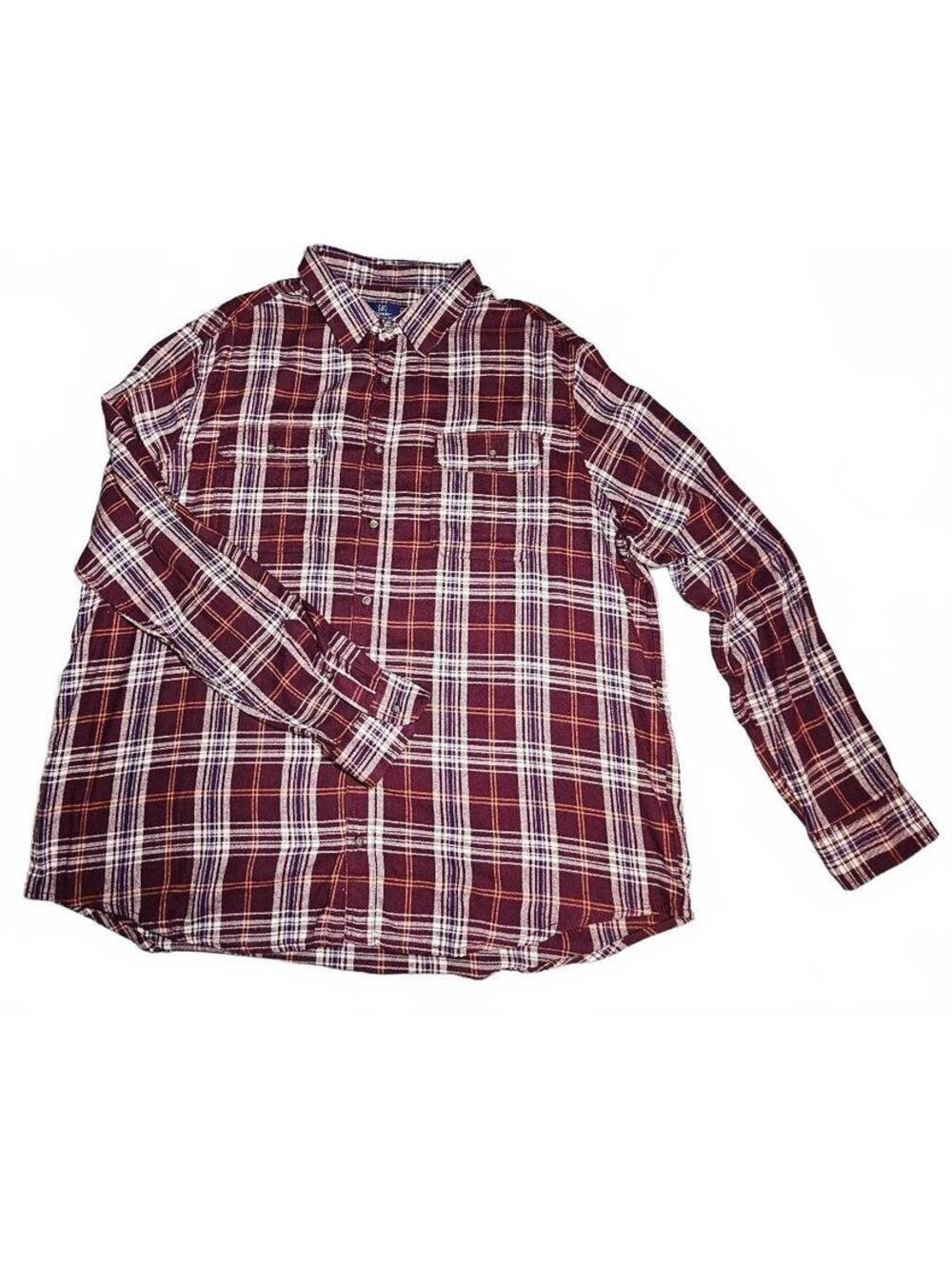 Cozy George 3XLT Burgundy Plaid Flannel Shirt - Big & Tall Comfort!